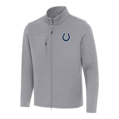 Indianapolis Colts Antigua Gray Objection Full-Zip Jacket