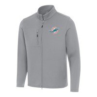 Miami Dolphins Antigua Gray Objection Full-Zip Jacket
