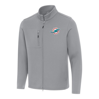 Miami Dolphins Antigua Gray Objection Full-Zip Jacket