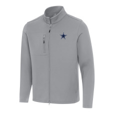 Куртка Dallas Cowboys Antigua Gray Objection Full-Zip Куртка Dallas Cowboys Antigua Gray Objection Full-Zip