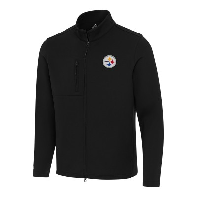 Pittsburgh Steelers Antigua Black Objection Full-Zip Jacket