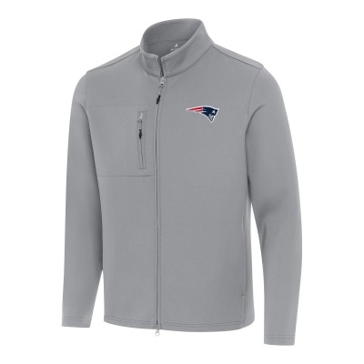 New England Patriots Antigua Gray Objection Full-Zip Jacket