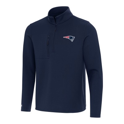 New England Patriots Antigua Navy Insider Quarter-Zip Pullover Top