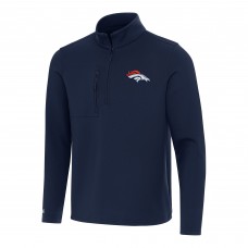 Denver Broncos Antigua Navy Insider Quarter-Zip Pullover Top Denver Broncos Antigua Navy Insider Quarter-Zip Pullover Top
