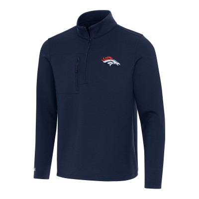 Denver Broncos Antigua Navy Insider Quarter-Zip Pullover Top