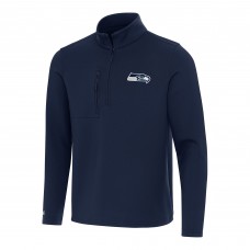 Seattle Seahawks Antigua College Navy Insider Quarter-Zip Pullover Top