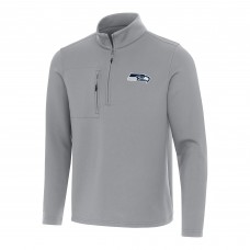 Seattle Seahawks Antigua Gray Insider Quarter-Zip Pullover Top