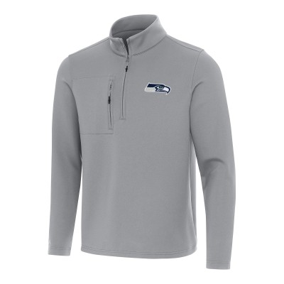 Seattle Seahawks Antigua Gray Insider Quarter-Zip Pullover Top
