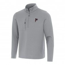 Atlanta Falcons Antigua Gray Insider Quarter-Zip Pullover Top