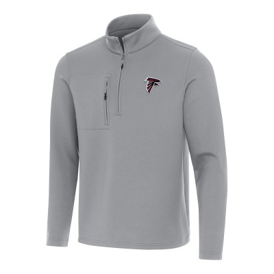 Atlanta Falcons Antigua Gray Insider Quarter-Zip Pullover Top