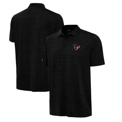 Houston Texans Antigua Heather Black Layout Polo
