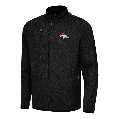 Куртка Denver Broncos Antigua Heather Black Hold-Up Tri-Blend