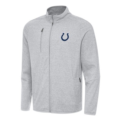 Indianapolis Colts Antigua Heather Gray Hold-Up Tri-Blend Full-Zip Jacket