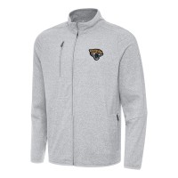 Jacksonville Jaguars Antigua Heather Gray Hold-Up Tri-Blend Full-Zip Jacket