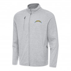 Los Angeles Chargers Antigua Heather Gray Hold-Up Tri-Blend Full-Zip Jacket
