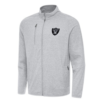 Las Vegas Raiders Antigua Heather Gray Hold-Up Tri-Blend Full-Zip Jacket
