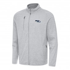 Seattle Seahawks Antigua Heather Gray Hold-Up Tri-Blend Full-Zip Jacket
