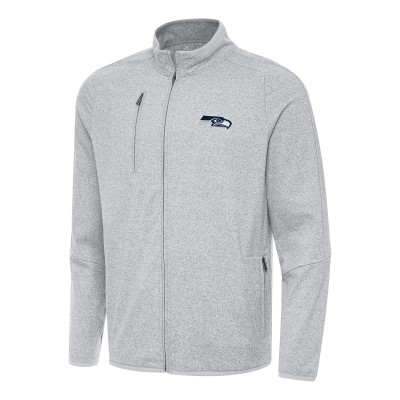 Seattle Seahawks Antigua Heather Gray Hold-Up Tri-Blend Full-Zip Jacket