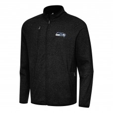 Seattle Seahawks Antigua Heather Black Hold-Up Tri-Blend Full-Zip Jacket