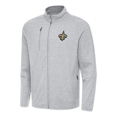 Кофта на молнии New Orleans Saints Antigua Heather Gray Hold-Up Tri-Blend