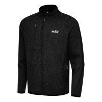 New York Jets Antigua Heather Black Hold-Up Tri-Blend Full-Zip Jacket