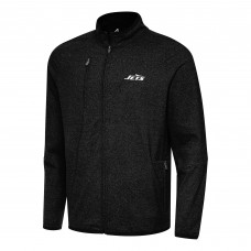 New York Jets Antigua Heather Black Hold-Up Tri-Blend Full-Zip Jacket New York Jets Antigua Heather Black Hold-Up Tri-Blend Full-Zip Jacket
