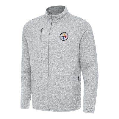 Кофта на молнии Pittsburgh Steelers Antigua Hold-Up Tri-Blend - Heather Gray