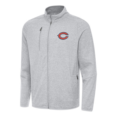 Куртка Chicago Bears Antigua Heather Gray Hold-Up Tri-Blend Full-Zip