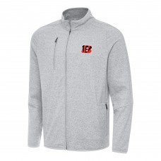 Cincinnati Bengals Antigua Heather Gray Hold-Up Tri-Blend Full-Zip Jacket Cincinnati Bengals Antigua Heather Gray Hold-Up Tri-Blend Full-Zip Jacket