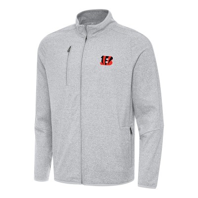 Cincinnati Bengals Antigua Heather Gray Hold-Up Tri-Blend Full-Zip Jacket