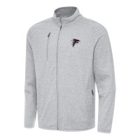 Толстовка на молнии Atlanta Falcons Antigua Heather Gray Hold-Up Tri-Blend