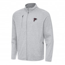 Толстовка на молнии Atlanta Falcons Antigua Heather Gray Hold-Up Tri-Blend
