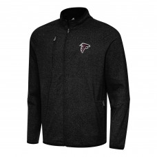 Толстовка на молнии Atlanta Falcons Antigua Heather Black Hold-Up Tri-Blend