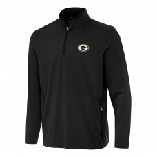Green Bay Packers Antigua Black Perilous Quarter-Zip Pullover Top