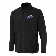Buffalo Bills Antigua Black Perilous Quarter-Zip Pullover Top