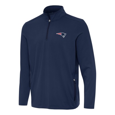 New England Patriots Antigua Navy Perilous Quarter-Zip Pullover Top
