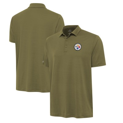 Pittsburgh Steelers Antigua Olive Reprocess Polo