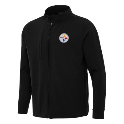 Pittsburgh Steelers Antigua Black Regard Full-Zip Jacket