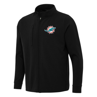 Miami Dolphins Antigua Black Regard Full-Zip Jacket