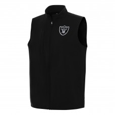 Las Vegas Raiders Antigua Black Regard Full-Zip Vest