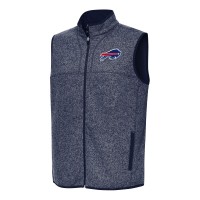 Buffalo Bills Antigua Heather Navy Fortune Full-Zip Vest