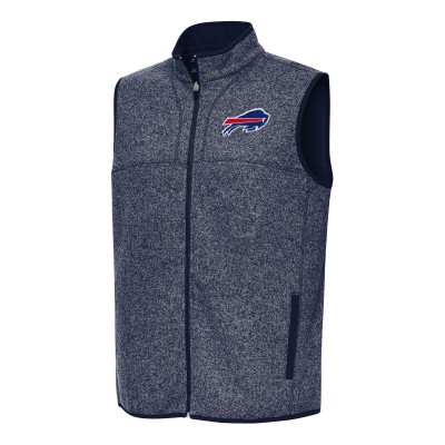 Buffalo Bills Antigua Heather Navy Fortune Full-Zip Vest