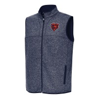 Chicago Bears Antigua Heather Navy Fortune Full-Zip Vest