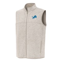 Detroit Lions Antigua Oatmeal Fortune Full-Zip Vest