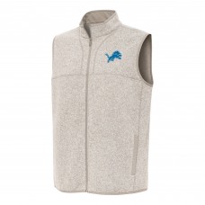 Detroit Lions Antigua Oatmeal Fortune Full-Zip Vest