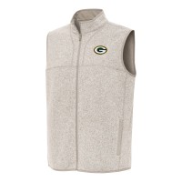 Green Bay Packers Antigua Oatmeal Fortune Full-Zip Vest