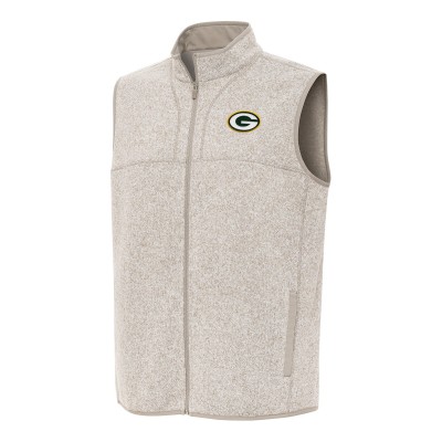 Green Bay Packers Antigua Oatmeal Fortune Full-Zip Vest