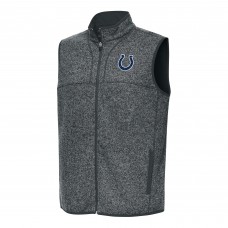 Indianapolis Colts Antigua Heather Charcoal Fortune Full-Zip Vest