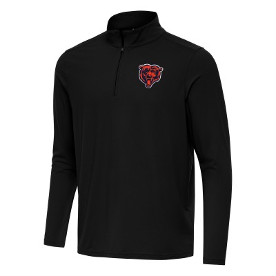 Chicago Bears Antigua Black Intent Quarter-Zip Pullover Top