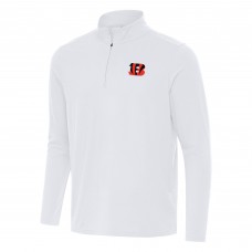Cincinnati Bengals Antigua White Intent Quarter-Zip Pullover Top